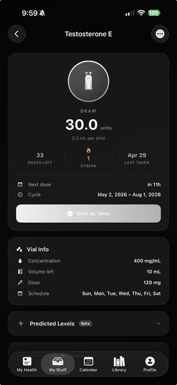 iOS — Vial detail